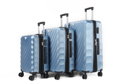 Mirage Ryan ABS Hard shell Lightweight 3 Piece Luggage Set - Stiles Supply Co.