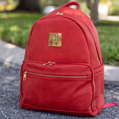 Sole Premise Red Leather Carrier Backpack