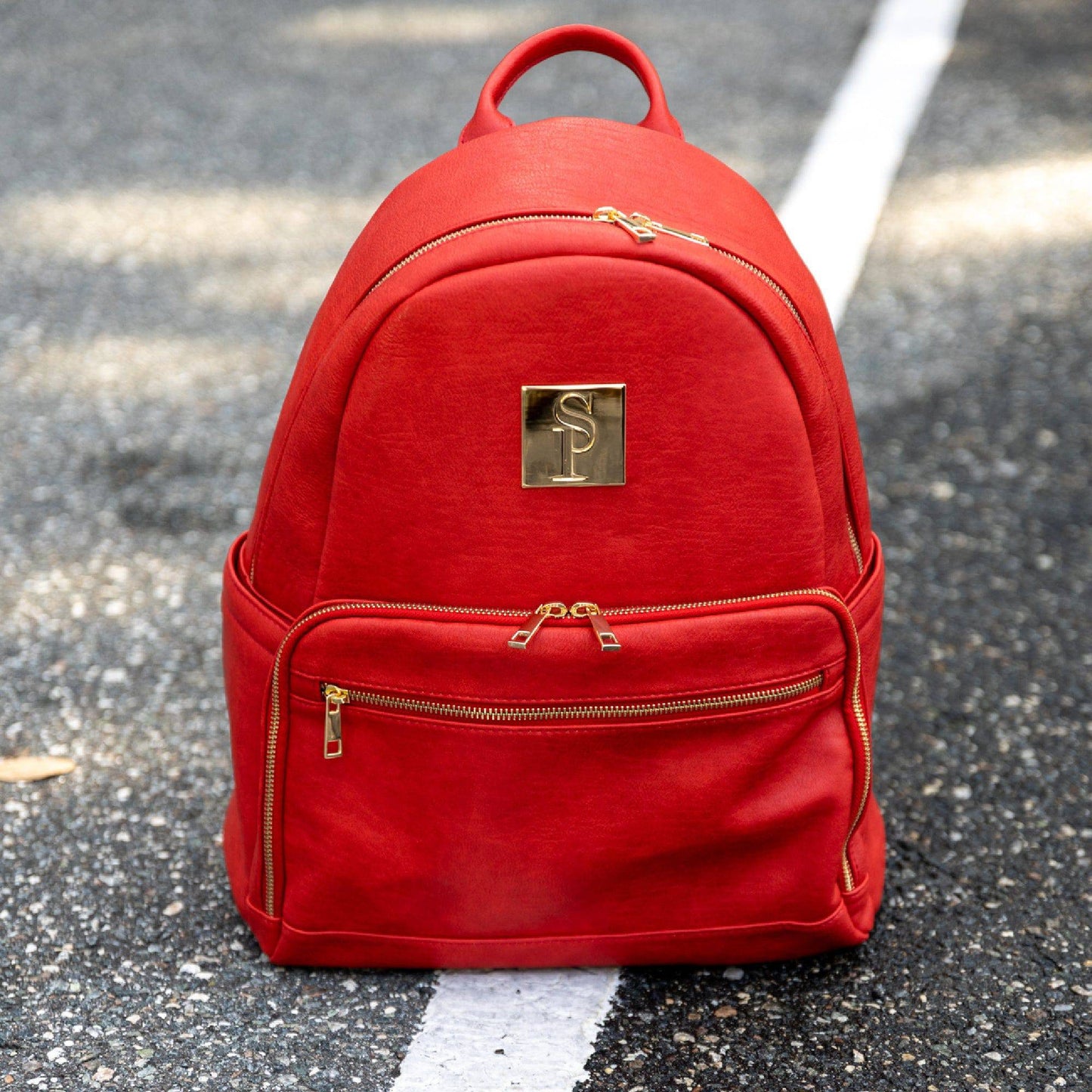 Sole Premise Red Leather Carrier Backpack