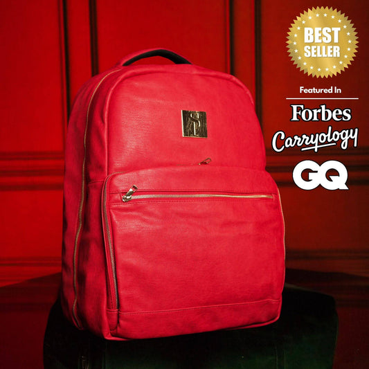 Sole Premise Red Leather Commuter Bag