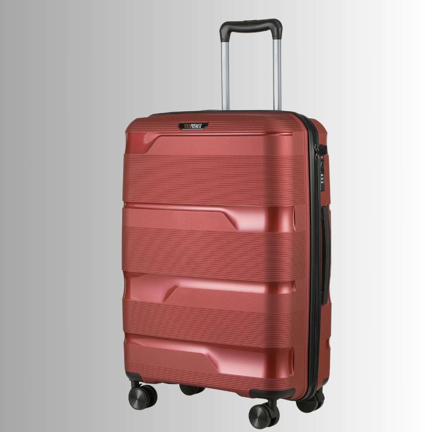 Sole Premise Red Hardcase 3-Piece Luggage Set