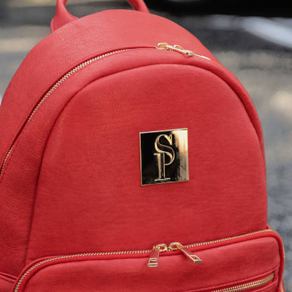 Sole Premise Red Leather Carrier Backpack