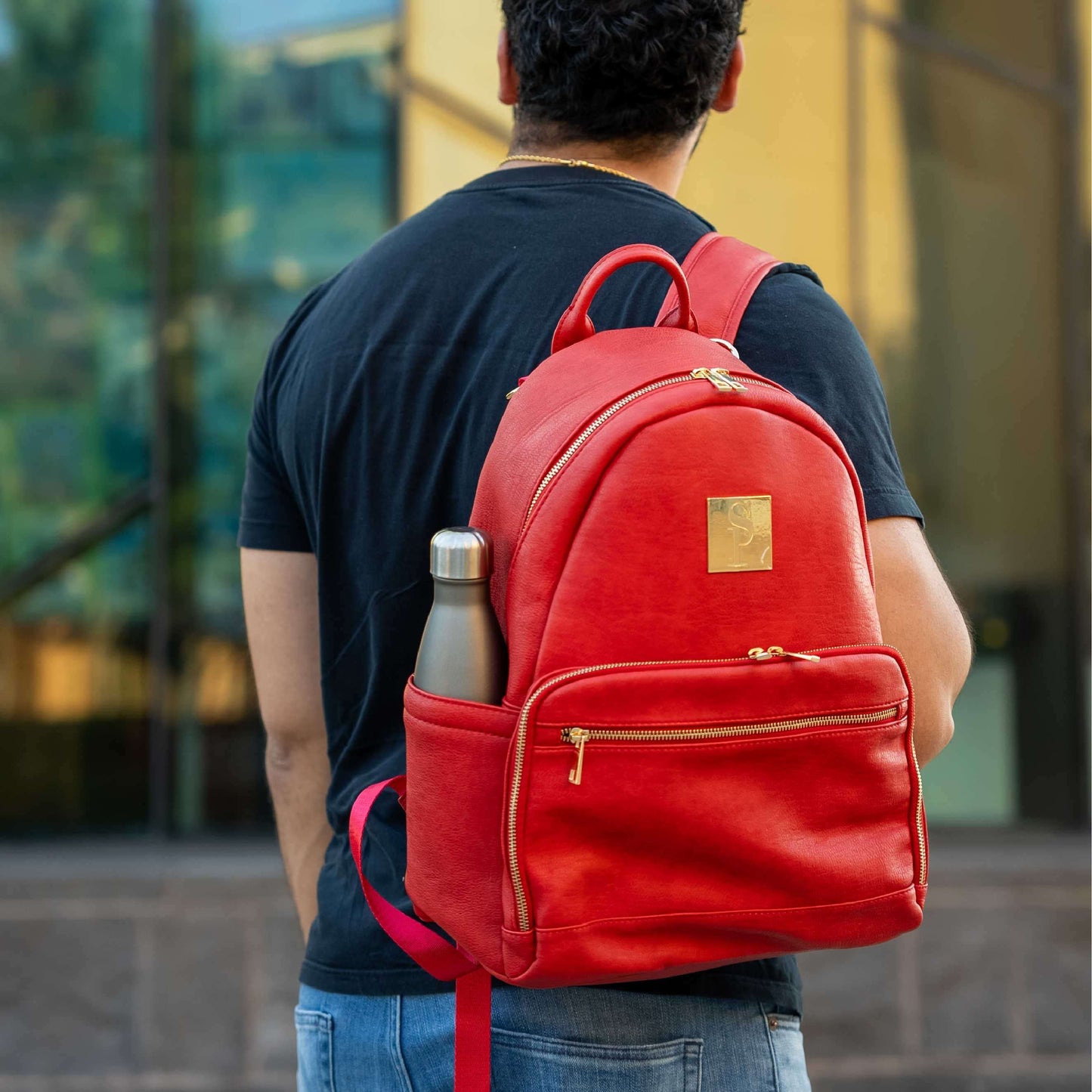 Sole Premise Red Leather Carrier Backpack