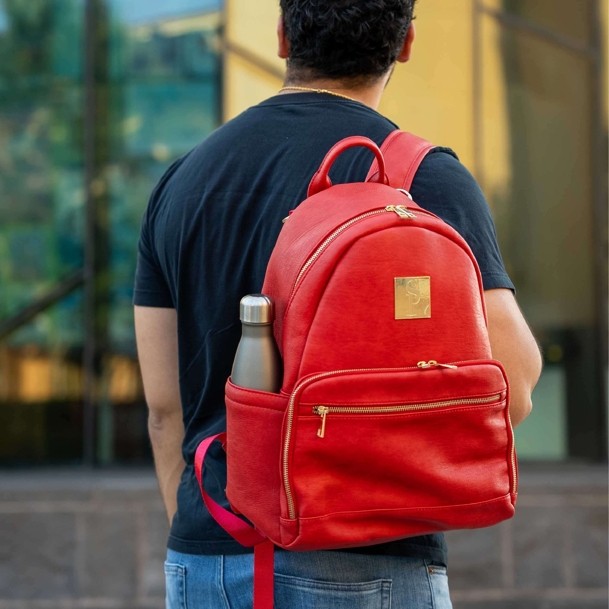 Sole Premise Red Leather Carrier Backpack