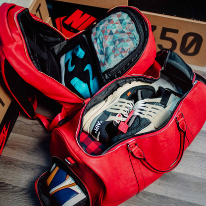 Sole Premise Red Leather Commuter Bag