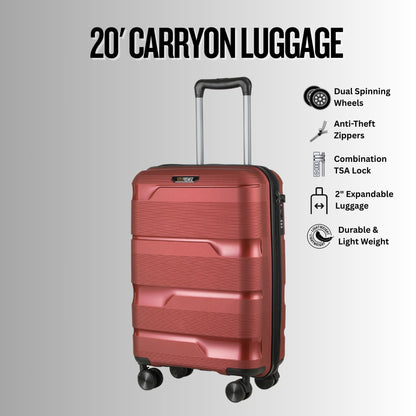 Sole Premise 20-inch Red Carry-On Hardcase Luggage