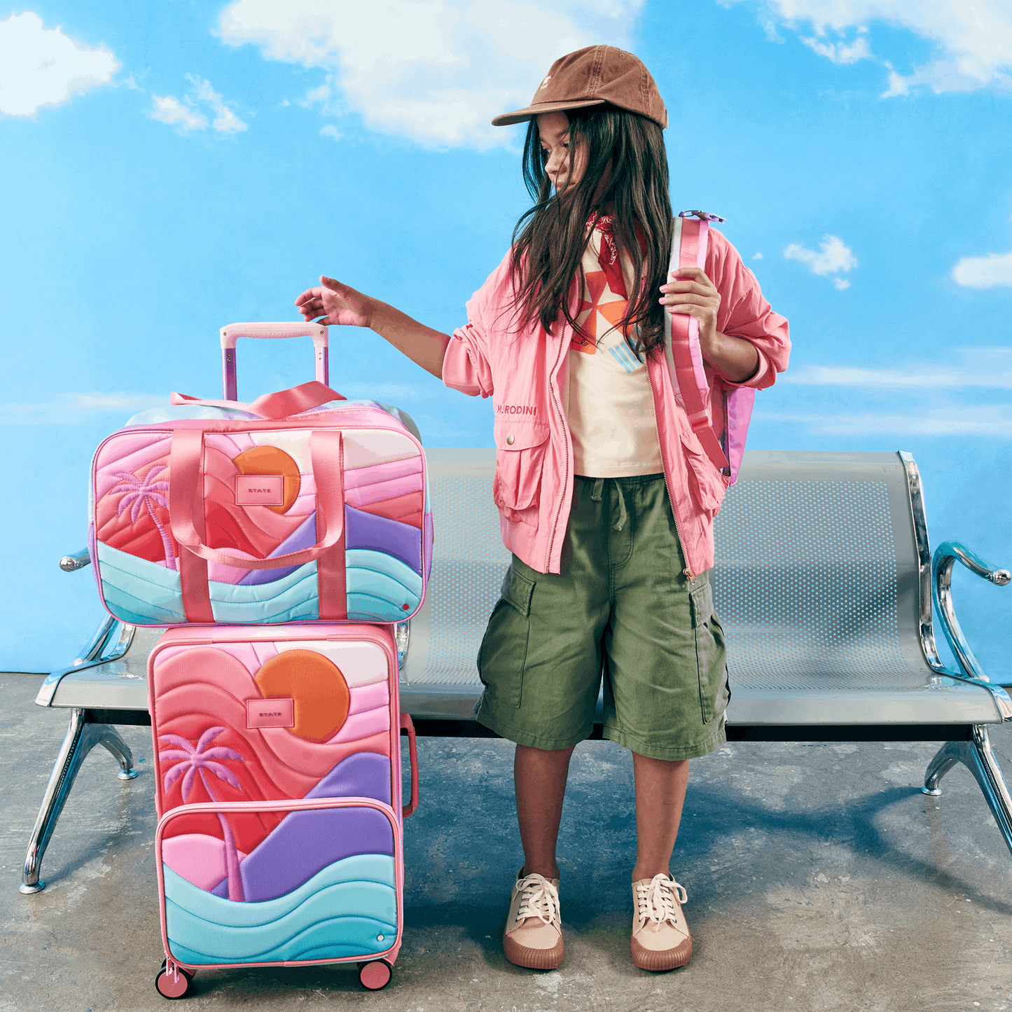 STATE Bags Logan Carry-On Kids Suitcase Sunset