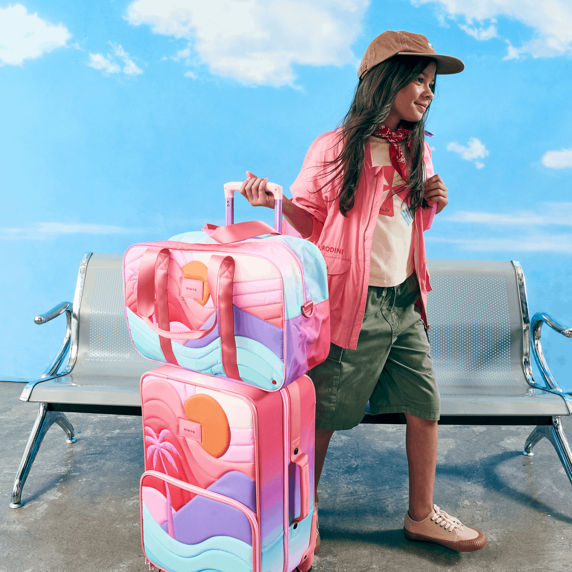 STATE Bags Logan Carry-On Kids Suitcase Sunset