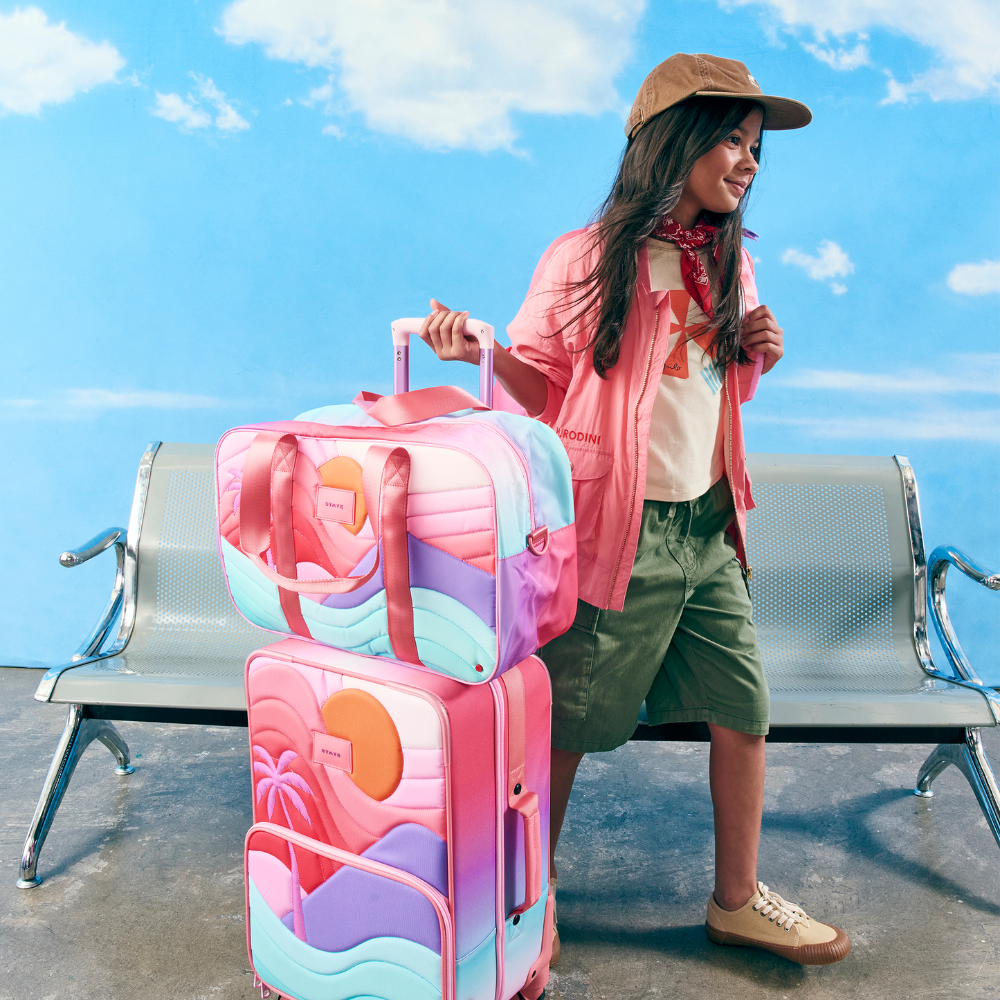 STATE Bags Logan Carry-On Kids Suitcase Sunset