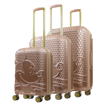 Disney Mickey Mouse Rolling Suitcases 3 Piece Set Rose Gold