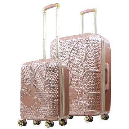 Disney Minnie Mouse Rolling Luggage 2 Piece Set Rose Gold