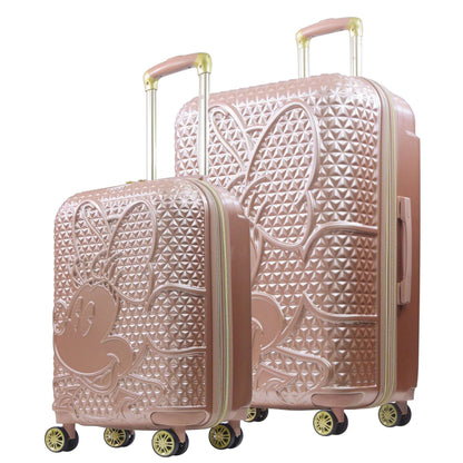 Disney Minnie Mouse Rolling Luggage 2 Piece Set Rose Gold