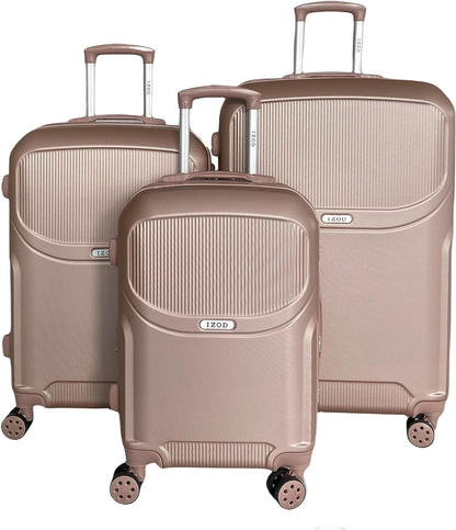 IZOD Regina Expandable Hard shell Lightweight 3 Piece Luggage Set - Stiles Supply Co.