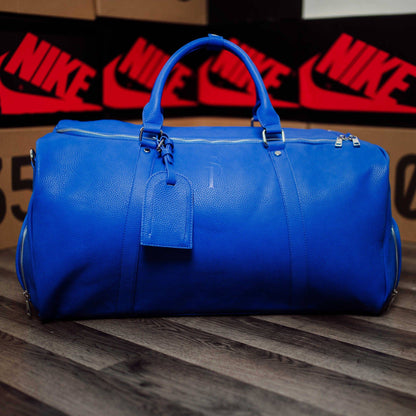 Sole Premise Royal Blue Leather Duffle Bag