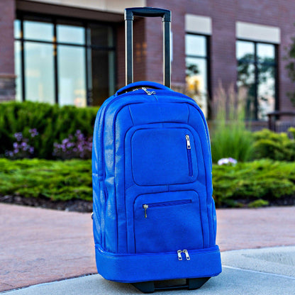 Sole Premise Royal Blue Leather Carry-On Roller Bag (Only 150 Made)