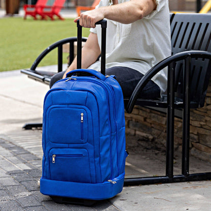 Sole Premise Royal Blue Leather Carry-On Roller Bag (Only 150 Made)