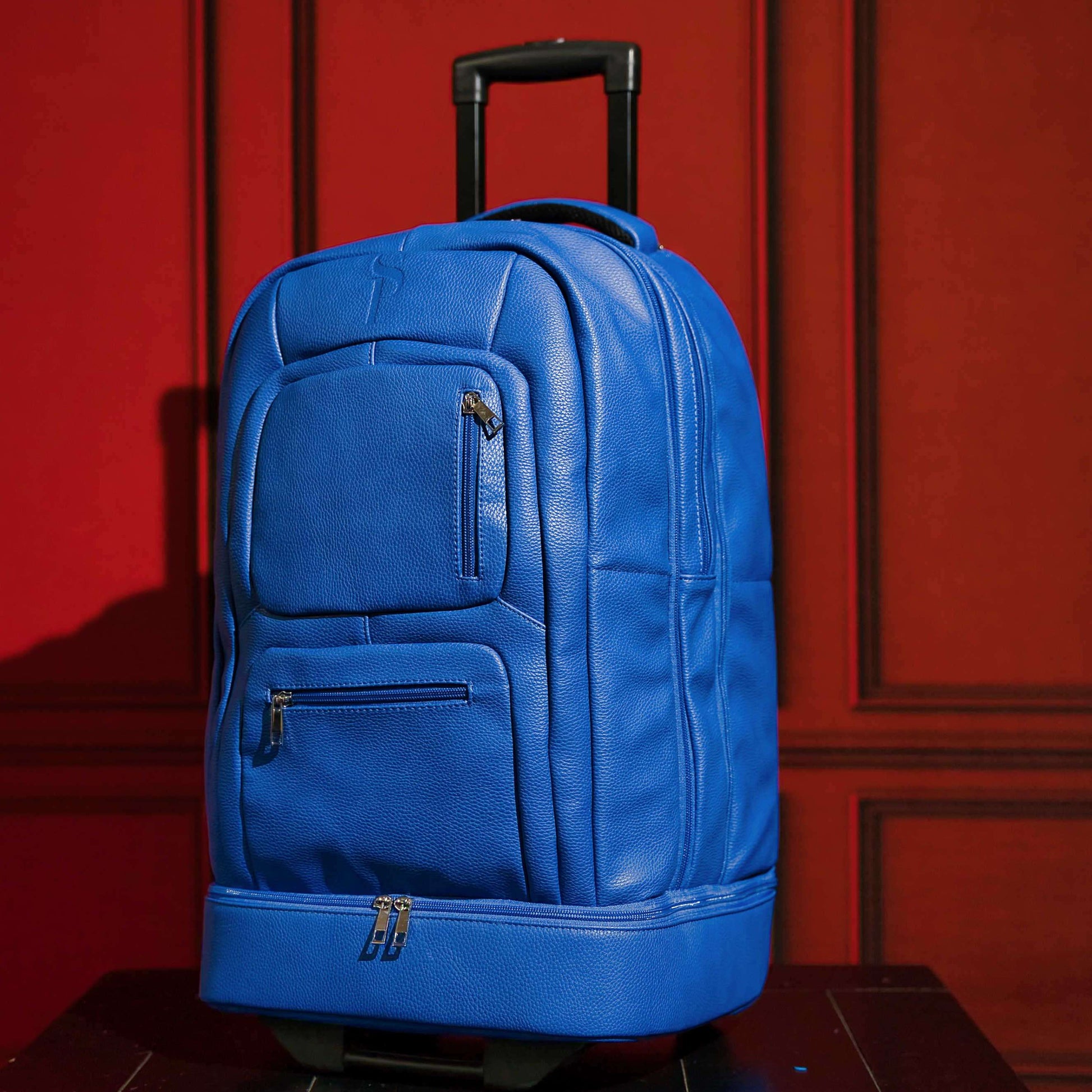 Sole Premise Royal Blue Leather Carry-On Roller Bag (Only 150 Made)