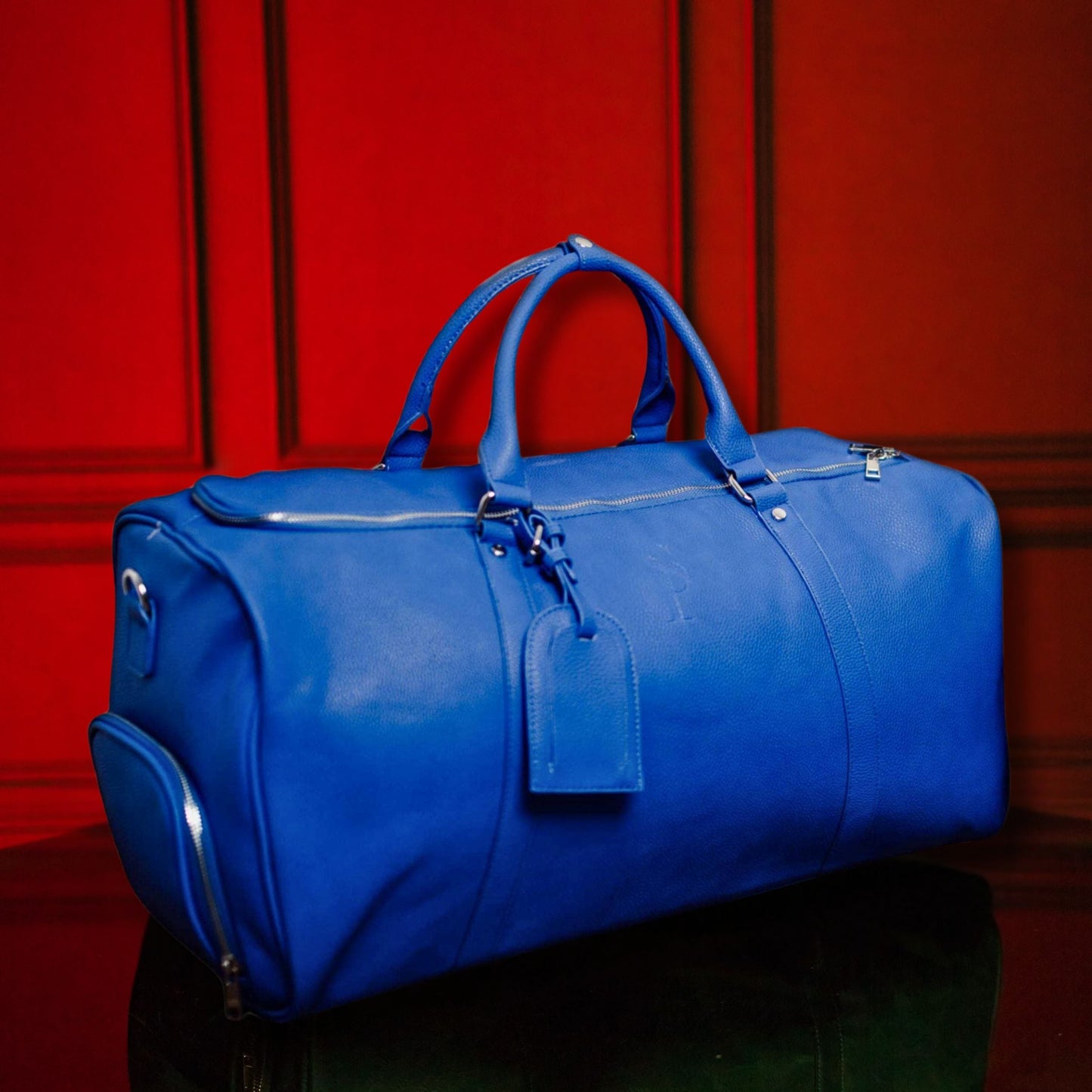 Sole Premise Royal Blue Leather Duffle Bag