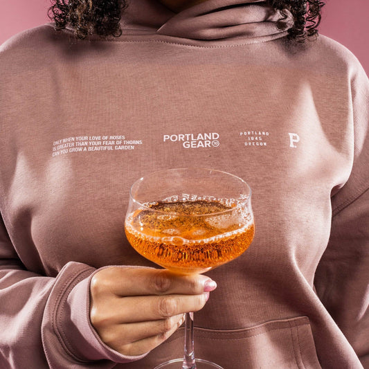 Portland Gear Women's Sueded Slogan Hoodie - Hazy Pink