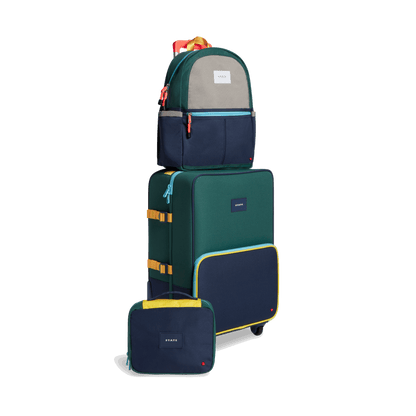 State Bags Green and Navy Logan Carry-On Suitcase | Kids - Stiles Supply Co.