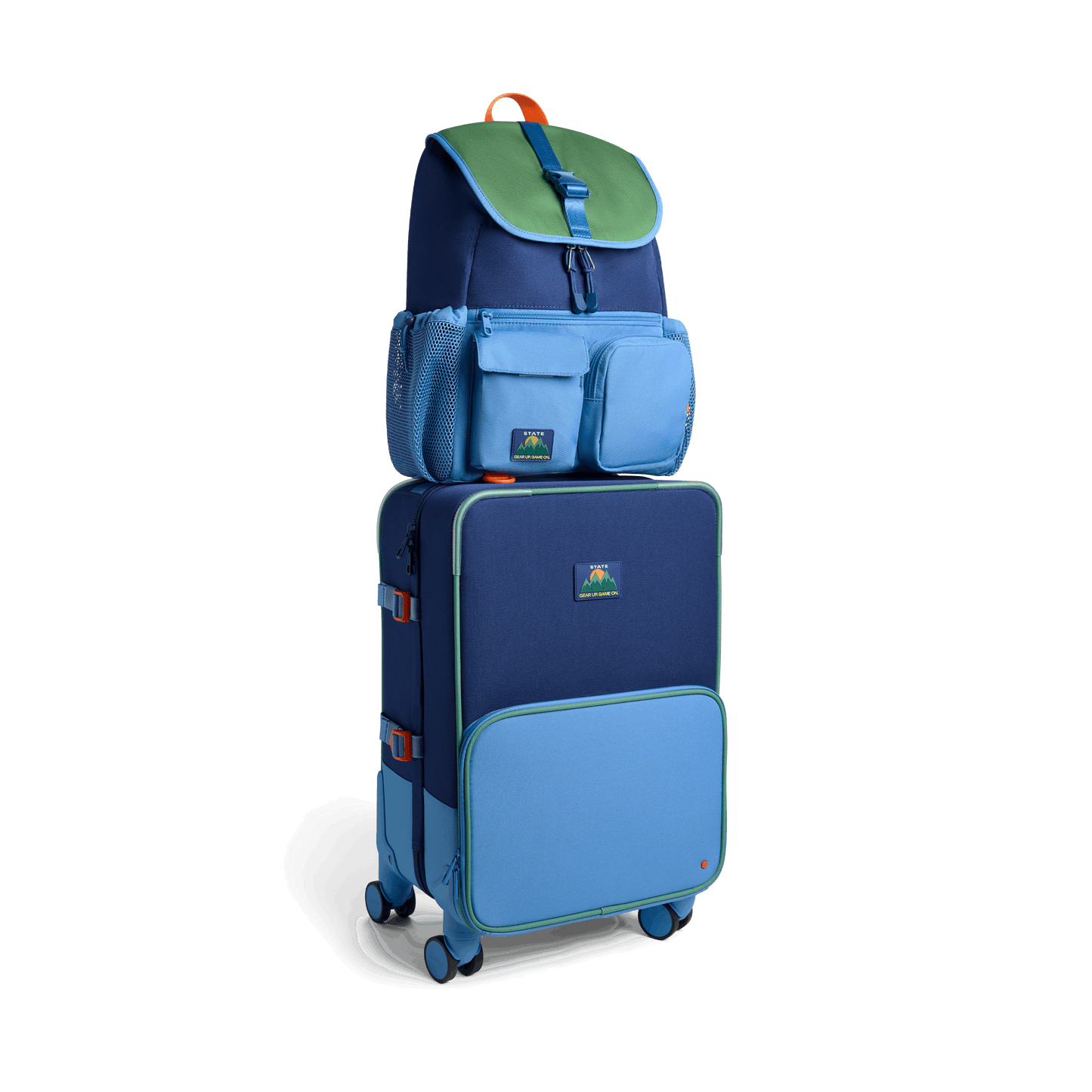 STATE Bags Logan Carry-On Suitcase, Green, Blue and Orange