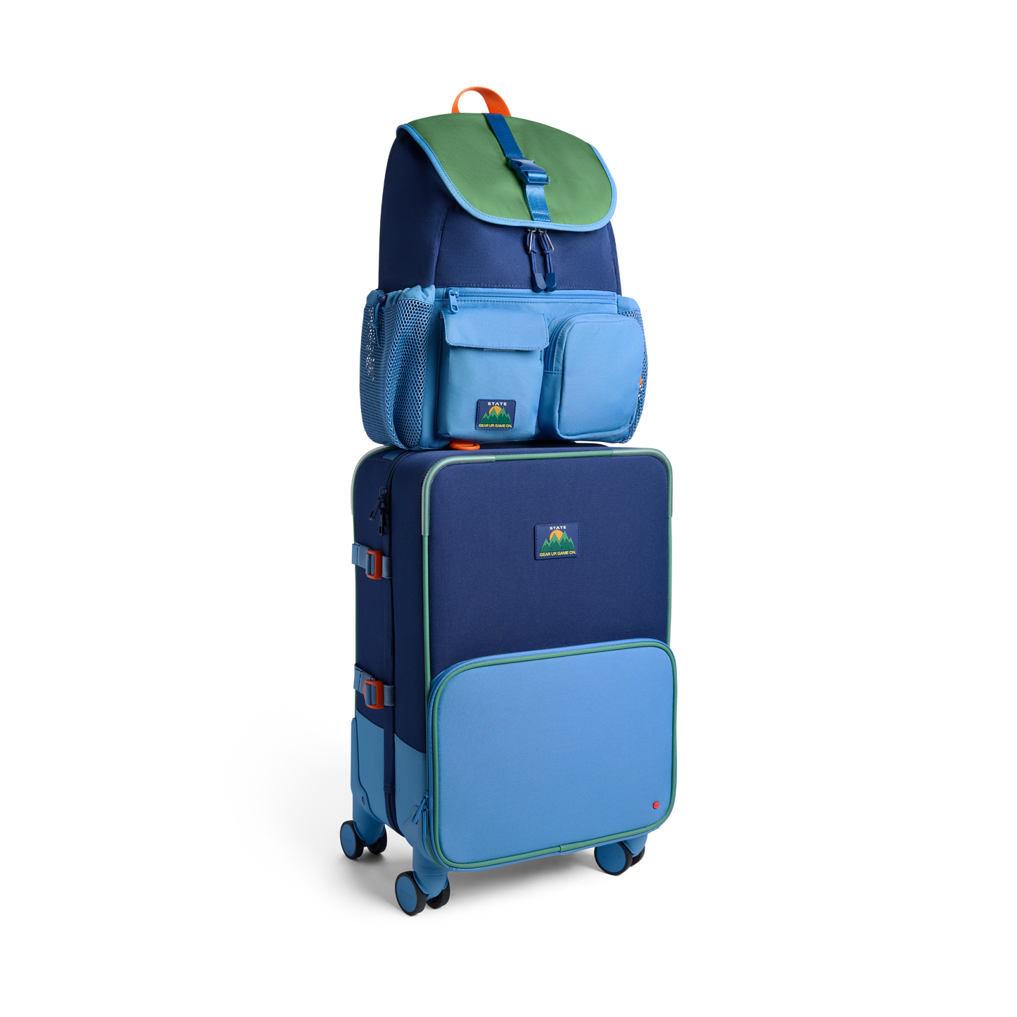 STATE Bags Logan Carry-On Suitcase, Green, Blue and Orange