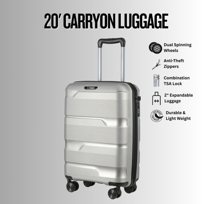 Sole Premise 20-inch Silver Carry-On Hardcase Luggage