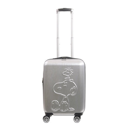 Peanuts Snoopy & Woodstock Silver 22" Carry-on Spinner Luggage - Stiles Supply Co.