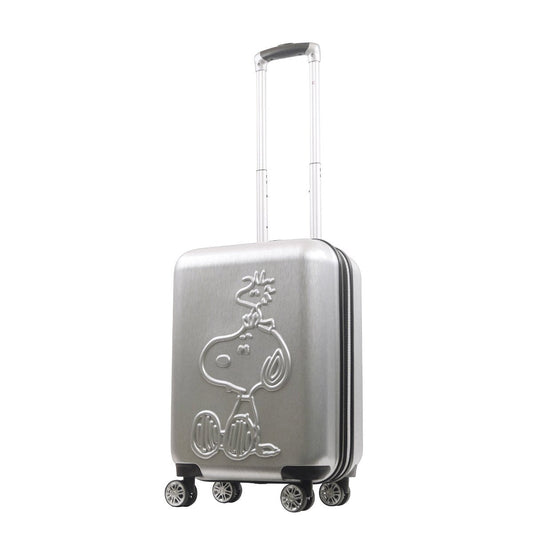 Peanuts Snoopy & Woodstock Silver 22" Carry-on Spinner Luggage - Stiles Supply Co.