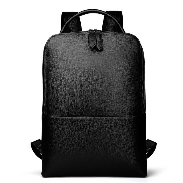 Steel Horse Leather Skald Black Pebbled Leather Backpack