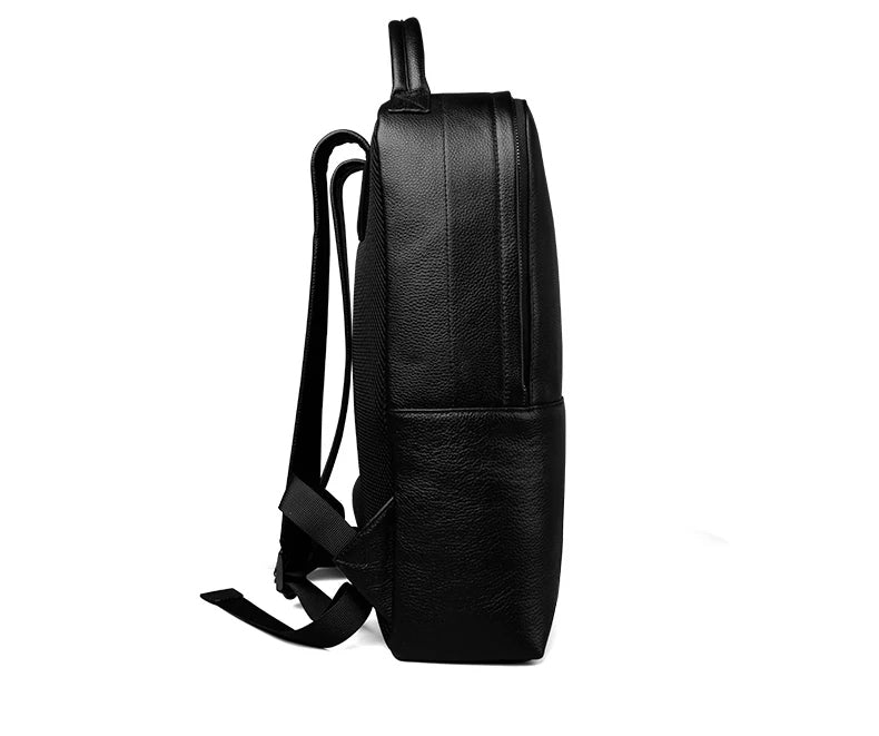 Steel Horse Leather Skald Black Pebbled Leather Backpack