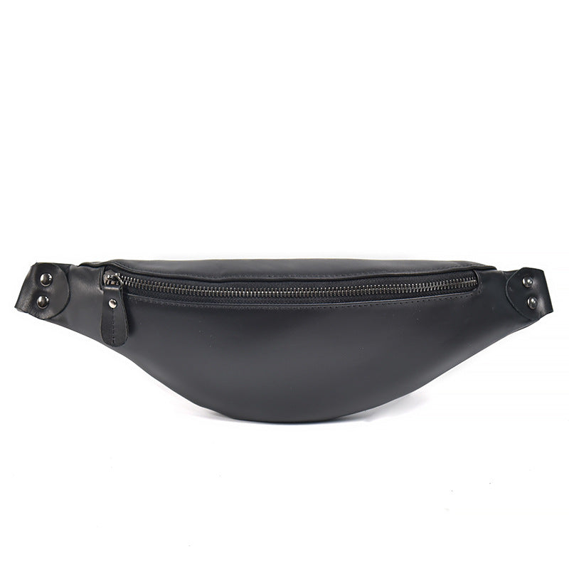 Steel Horse Leather Sigrid Smooth Black Leather Waist Bag