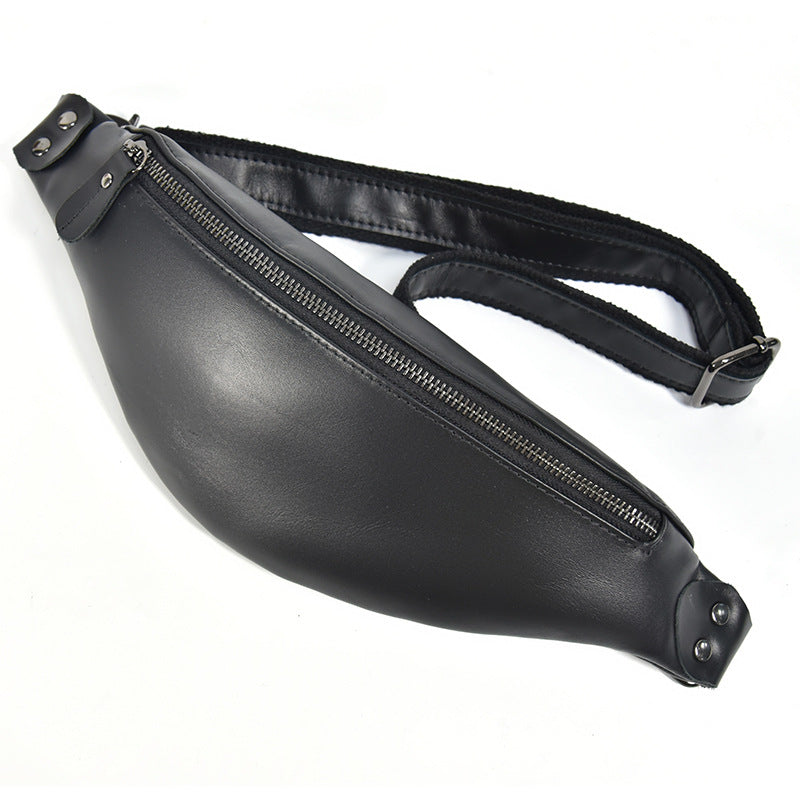 Steel Horse Leather Sigrid Smooth Black Leather Waist Bag