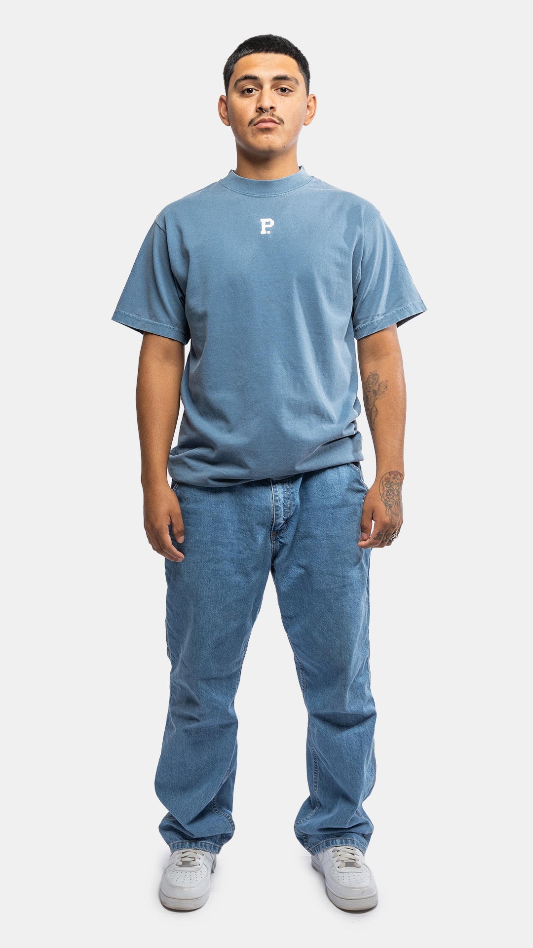 HeavyKnit Centerpiece Tee - Denim - Stiles Supply Co.