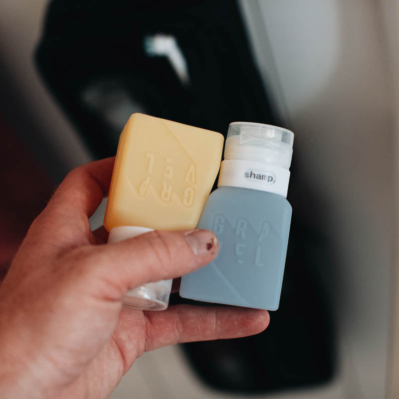 Gravel SET | TSA Approved Shower Bag & 4 Bottles - Stiles Supply Co.