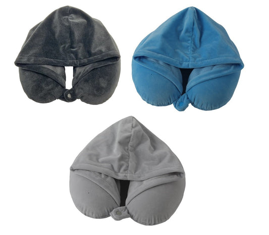 Mirage Twinkie 2 in 1 Travel Neck Pillow and Velvet Hoodie with Rest Neck Support - Stiles Supply Co.