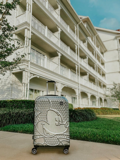 Mickey Mouse Rolling Luggage FŪL Disney Luggage 26" Silver - Stiles Supply Co.