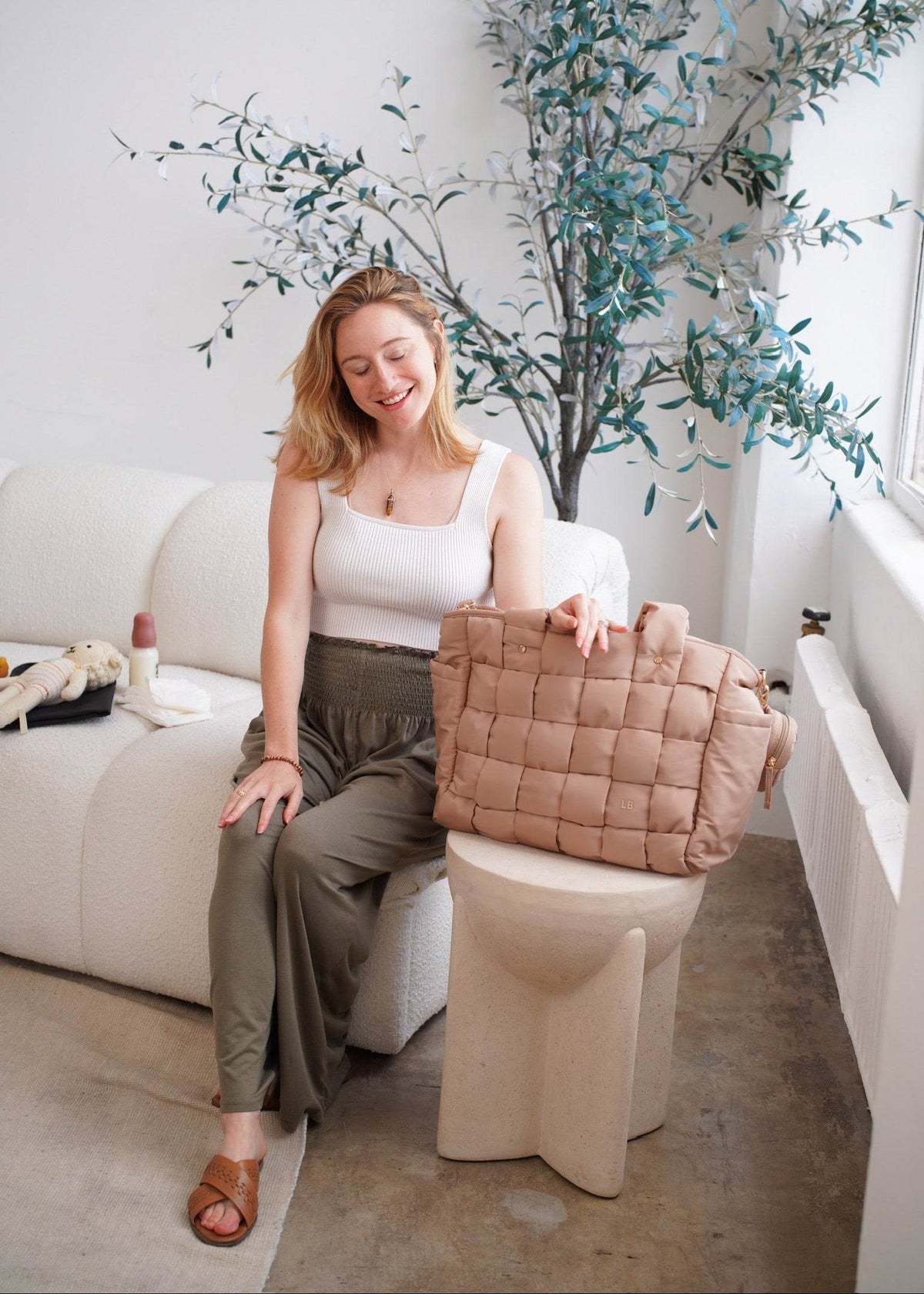 Luli Bebe Infinite Tote Diaper Bag - Latte