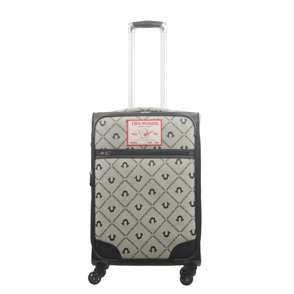 True Religion Grey 27" Soft Sided Logo Monogram Spinner Luggage - Stiles Supply Co.