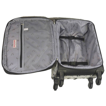 True Religion Grey 3-Piece Soft Sided Monogram Spinner Luggage Set - Stiles Supply Co.