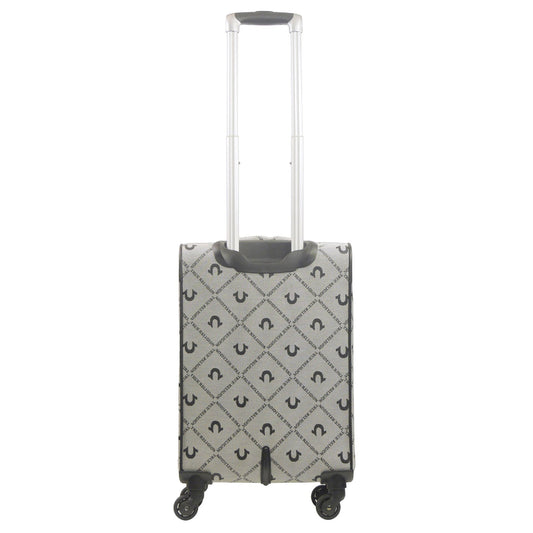True Religion Grey 23" Soft Sided Logo Monogram Spinner Luggage - Stiles Supply Co.