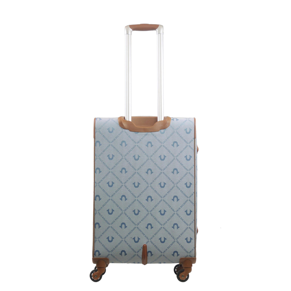 True Religion Light Blue 27" Soft Sided Logo Monogram Spinner Luggage - Stiles Supply Co.