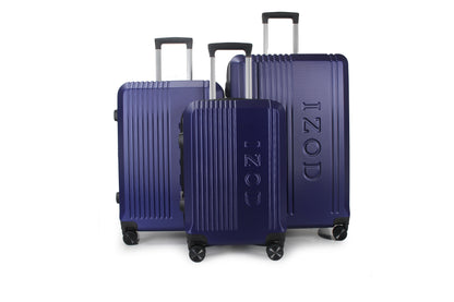 IZOD Zane Expandable Hard shell Lightweight 3 Piece Luggage Set - Stiles Supply Co.