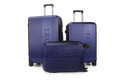 IZOD Zane Expandable Hard shell Lightweight 3 Piece Luggage Set - Stiles Supply Co.