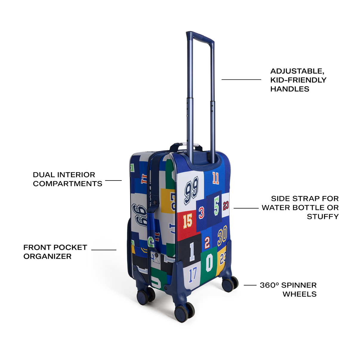 STATE Bags Logan Carry-On Suitcase Varsity Numbers