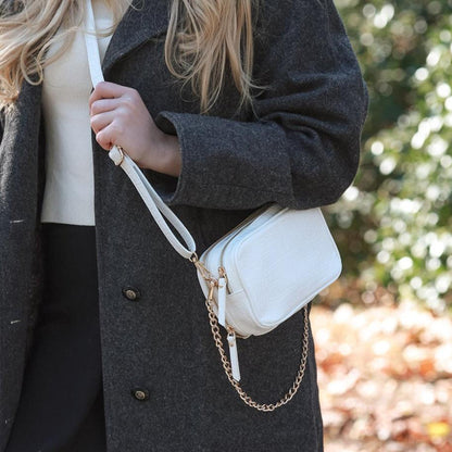 Hudson + Bleecker Latitude Beauty Bag - White Crocodile