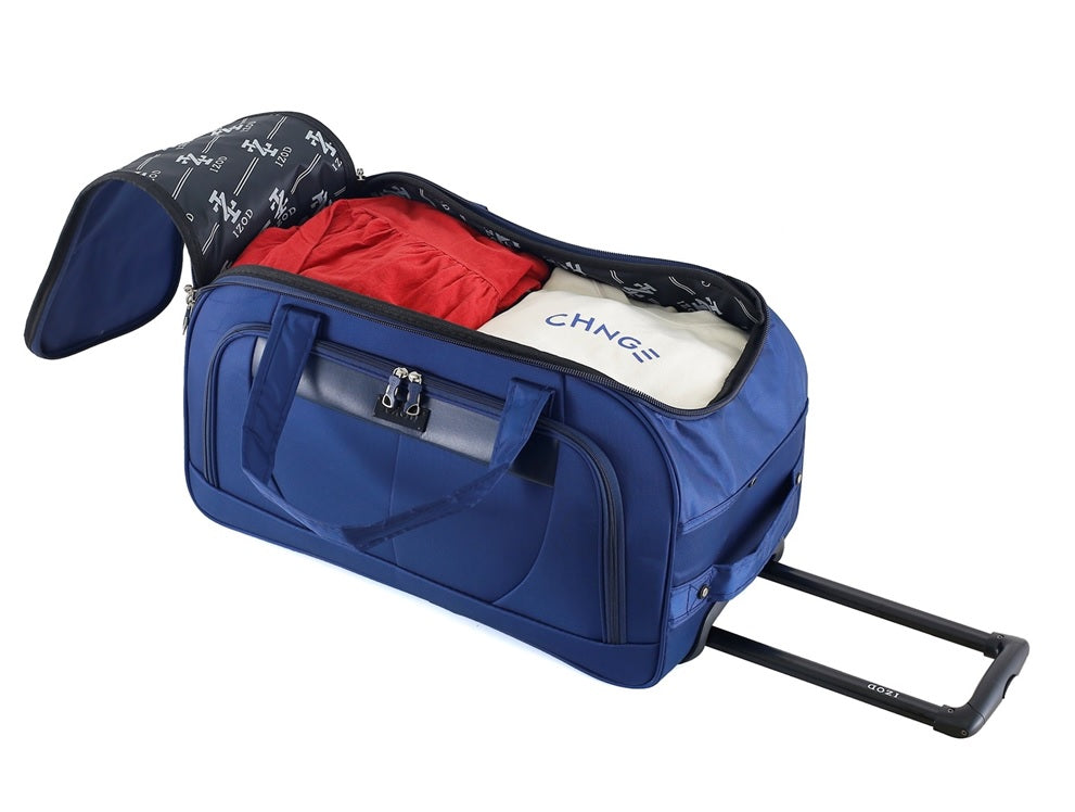 IZOD Carol 20" Lightweight Soft Shell Rolling Duffel Bag with Wheels and Telescopic Handle – Travel-Ready Luggage Duffel