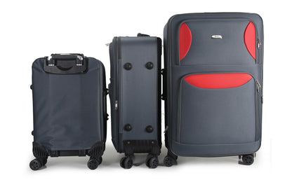 Mirage Zoe Soft Shell Lightweight Expandable 3 Piece Luggage Set - Stiles Supply Co.