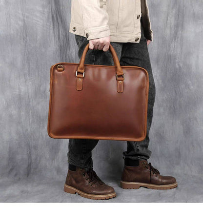 Steel Horse Leather The Hemming Leather Laptop Bag - Stiles Supply Co.