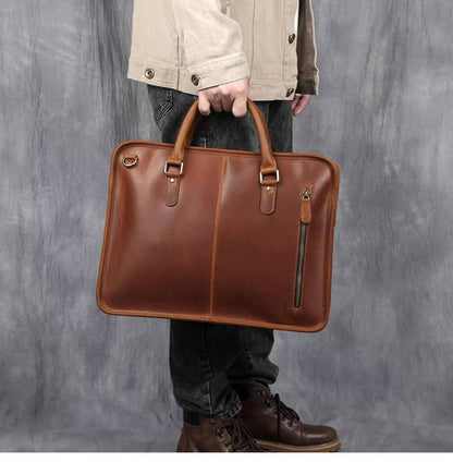 Steel Horse Leather The Hemming Leather Laptop Bag - Stiles Supply Co.